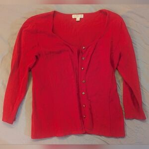 Red Button-Up Women's Top